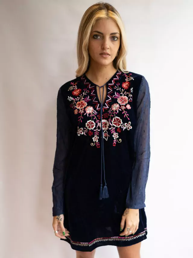 VESTIDO CORTO DE TERCIOPELO (68274)